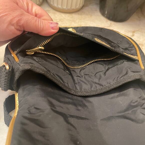 LeSportSac Manoush Collaboration black and gold crossbody - Picture 5 of 10